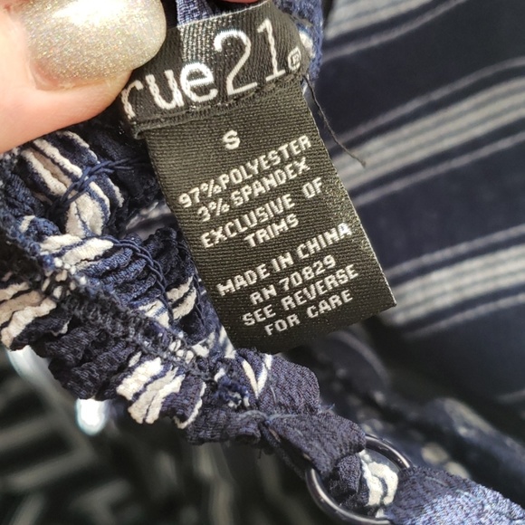 Rue 21 Blue/white Jumpsuit - Picture 2 of 5